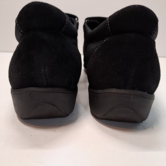 MUNRO Womens 8.5W Wide Joliet Black Comfort Shoes Sneaker Suede Arch Support USA - Picture 9 of 14